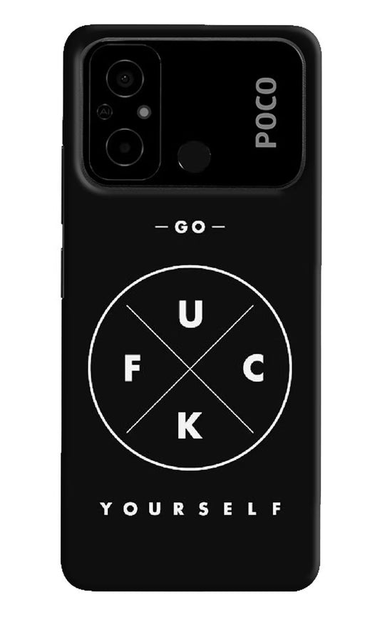 Go Fuck Yourself Poco C55 Hard Case Back Cover by Casekaro