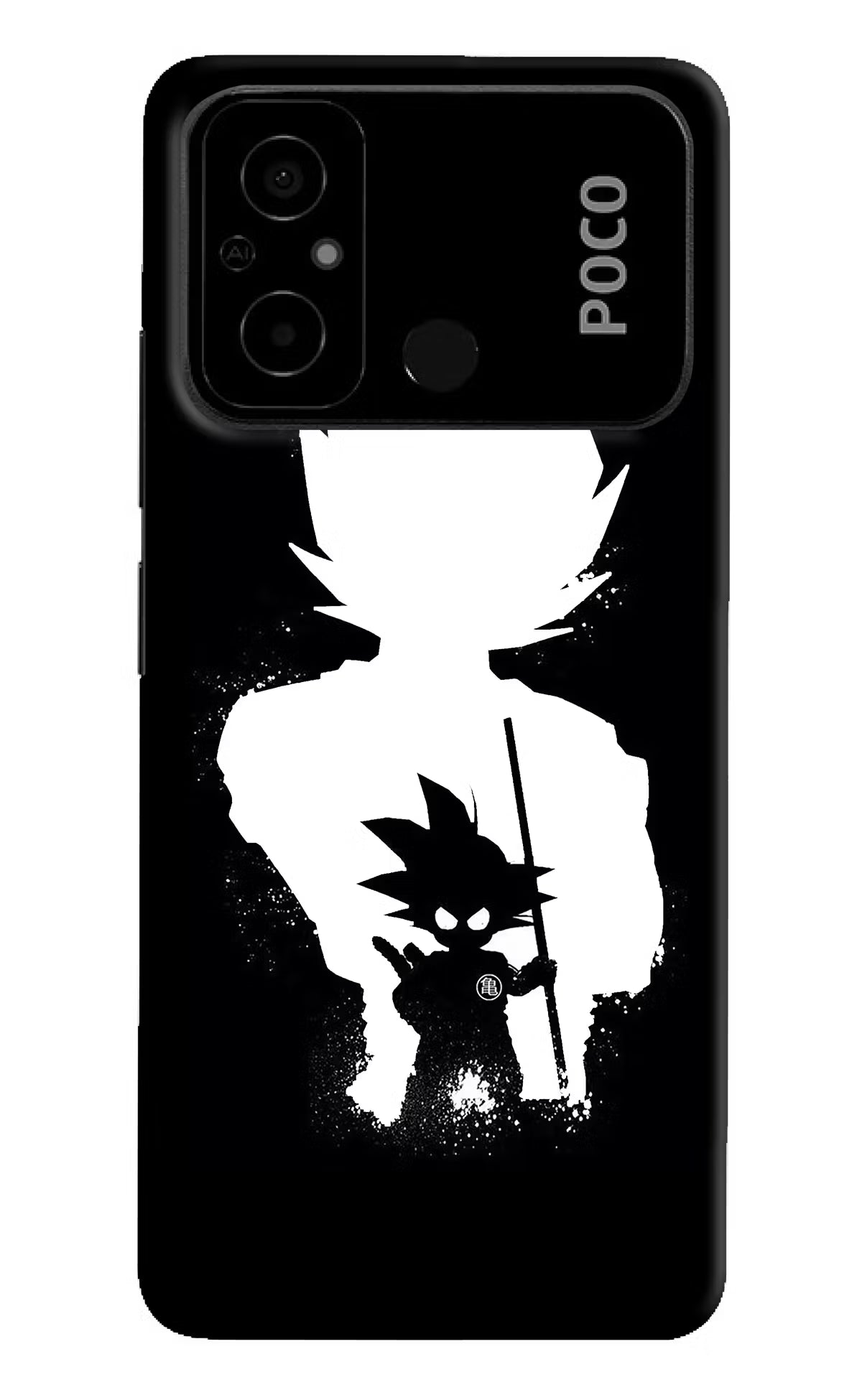 Goku Shadow Poco C55 Hard Case Back Cover by Casekaro