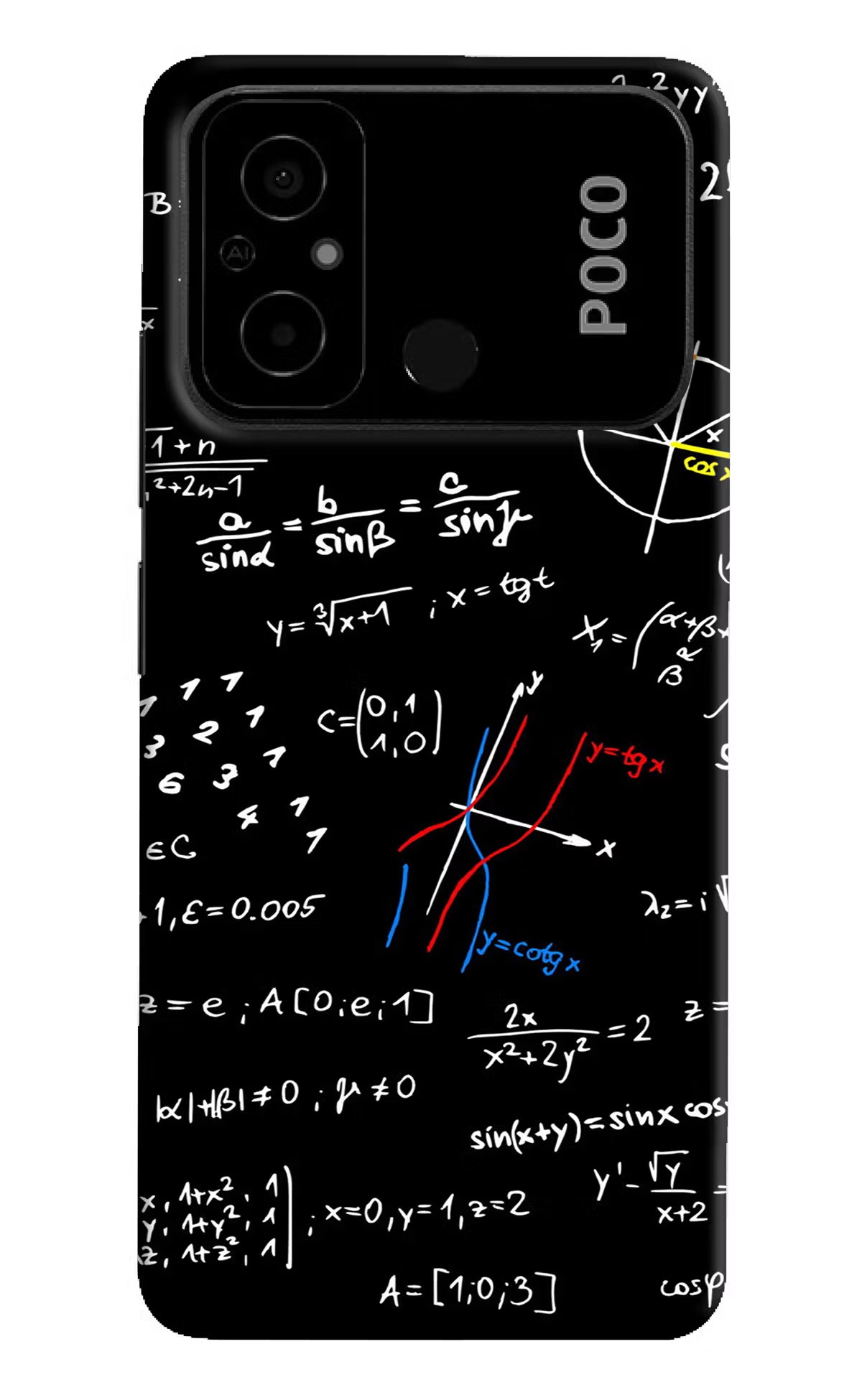 Mathematics Formula Poco C55 Hard Case Back Cover by Casekaro