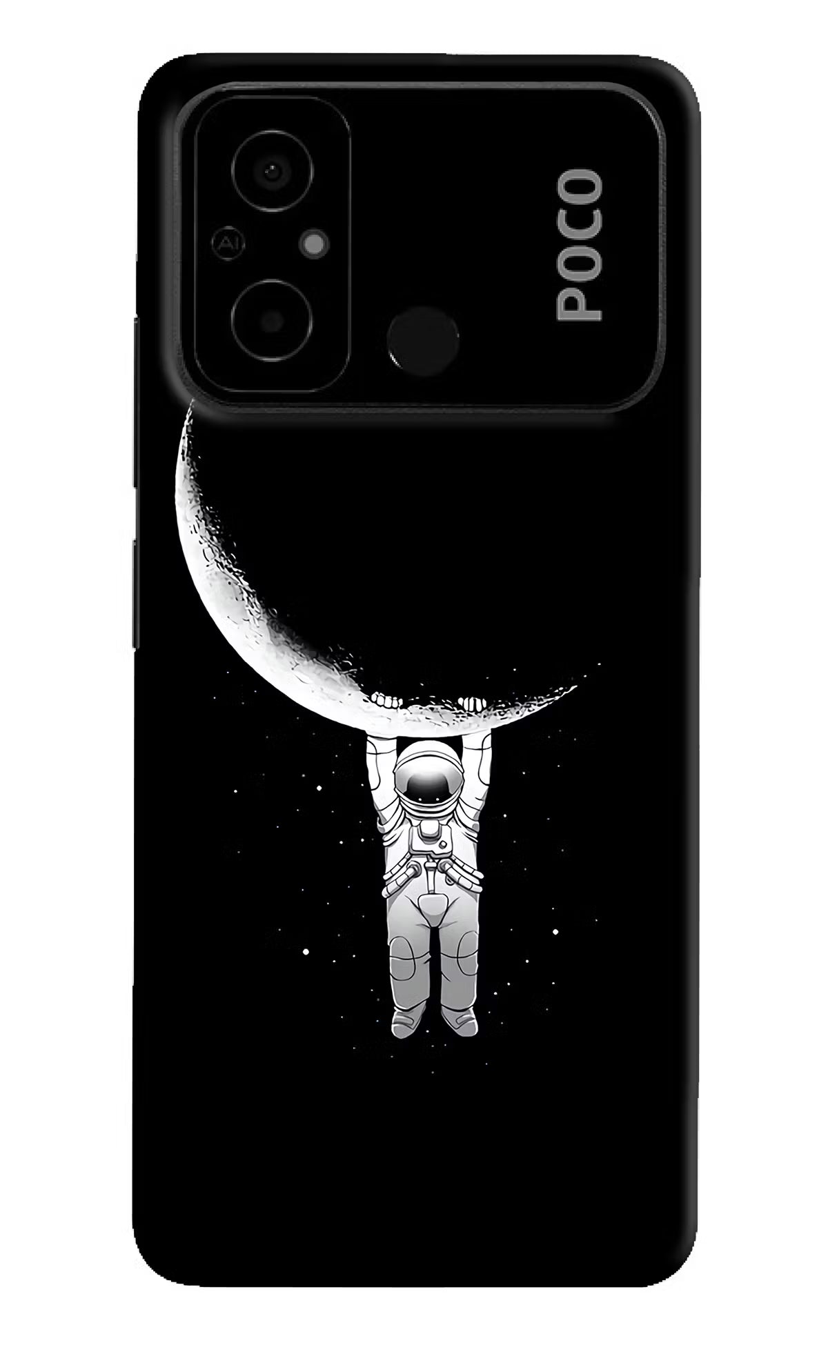 Moon Space Poco C55 Hard Case Back Cover by Casekaro