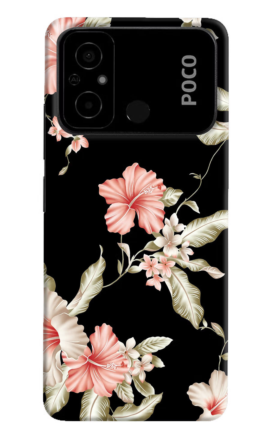 Flowers Poco C55 Back Cover, Hard case