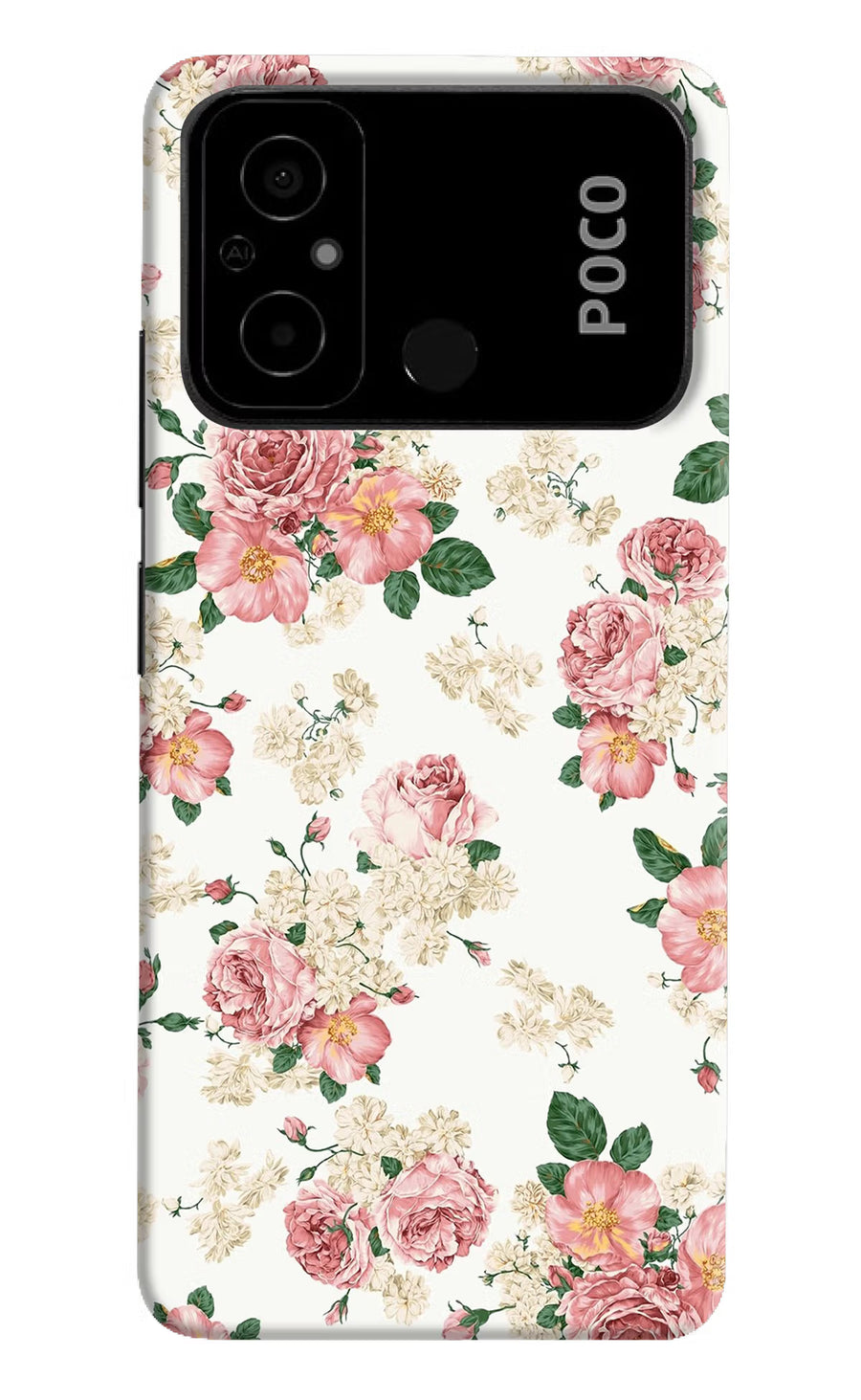 Flowers Poco C55 Back Cover, Hard case