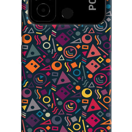 Geometric Abstract Poco C55 Hard Case Back Cover by Casekaro
