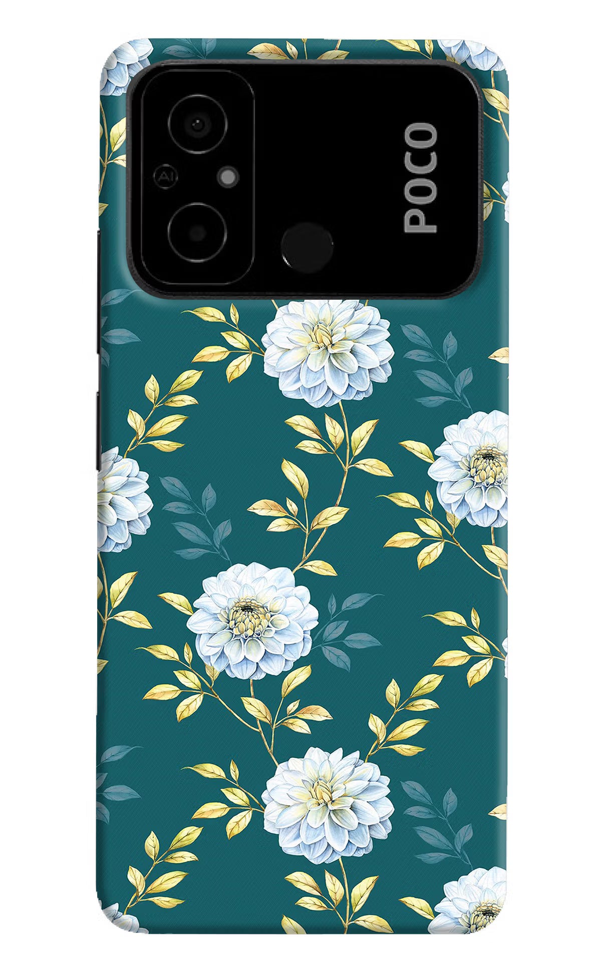 Flowers Poco C55 Hard Case Back Cover by Casekaro