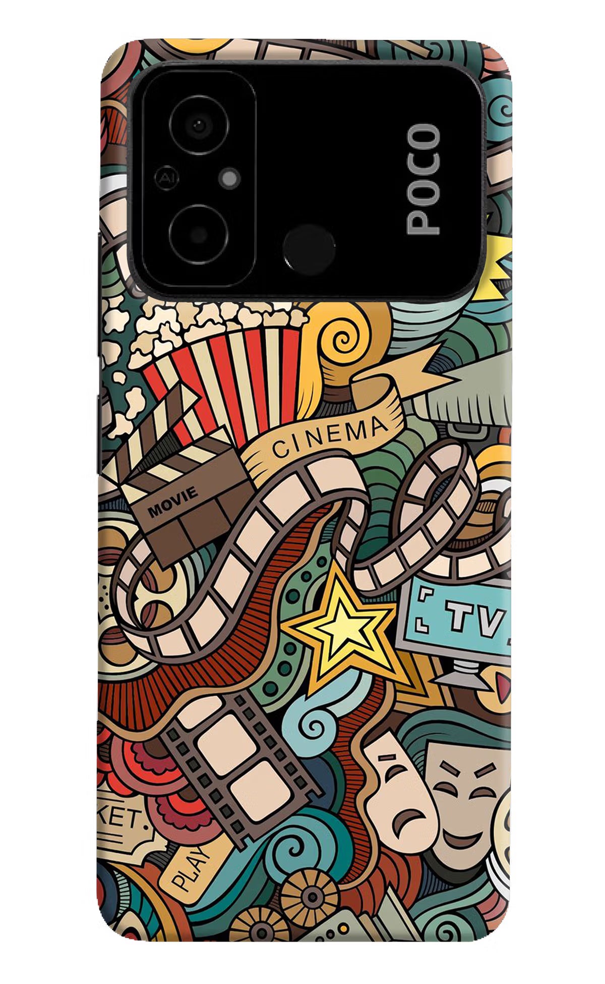 Cinema Abstract Poco C55 Hard Case Back Cover by Casekaro