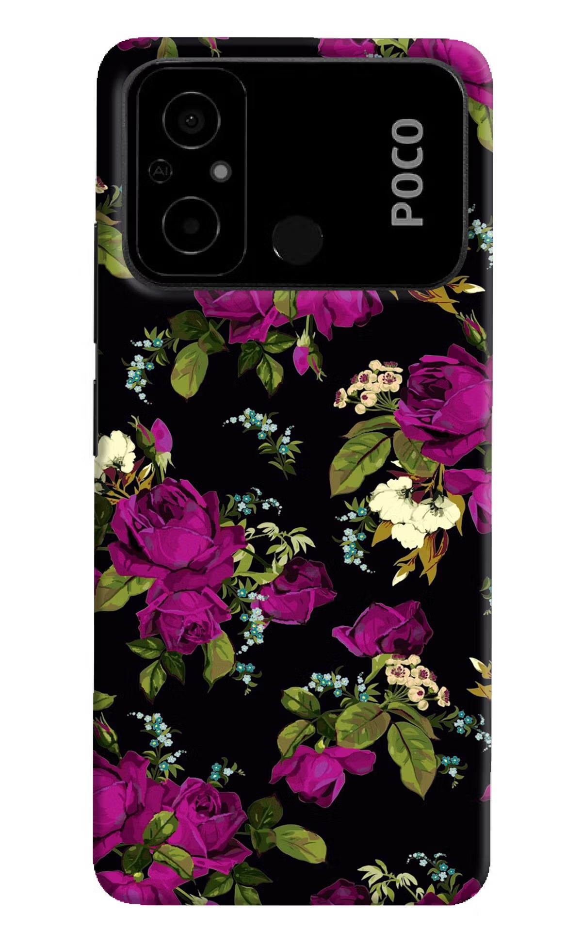 Flowers Poco C55 Hard Case Back Cover by Casekaro