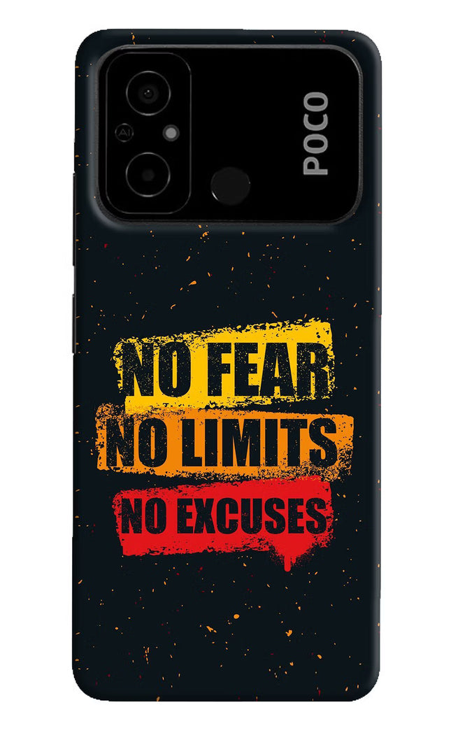 No Fear No Limits No Excuse Poco C55 Hard Case Back Cover by Casekaro