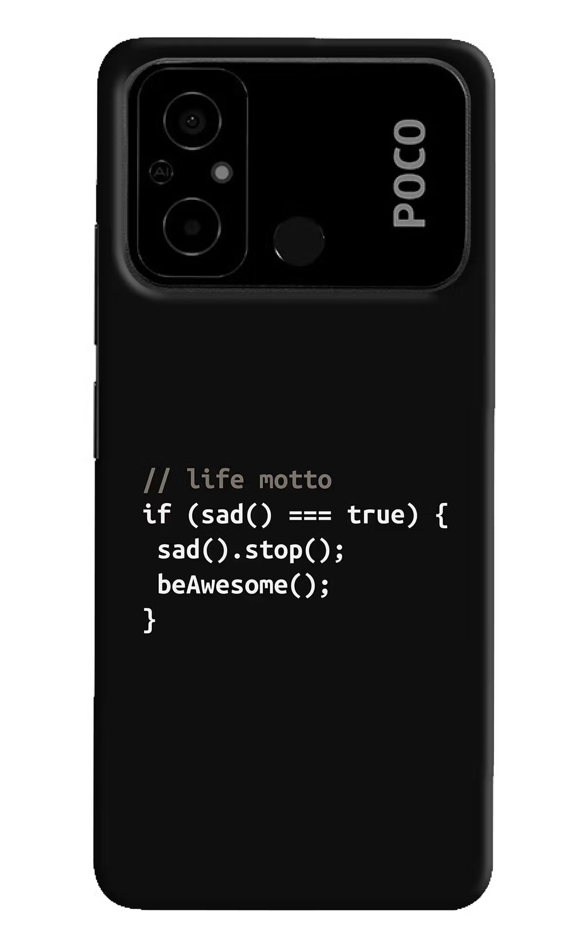 Life Motto Code Poco C55 Hard Case Back Cover by Casekaro