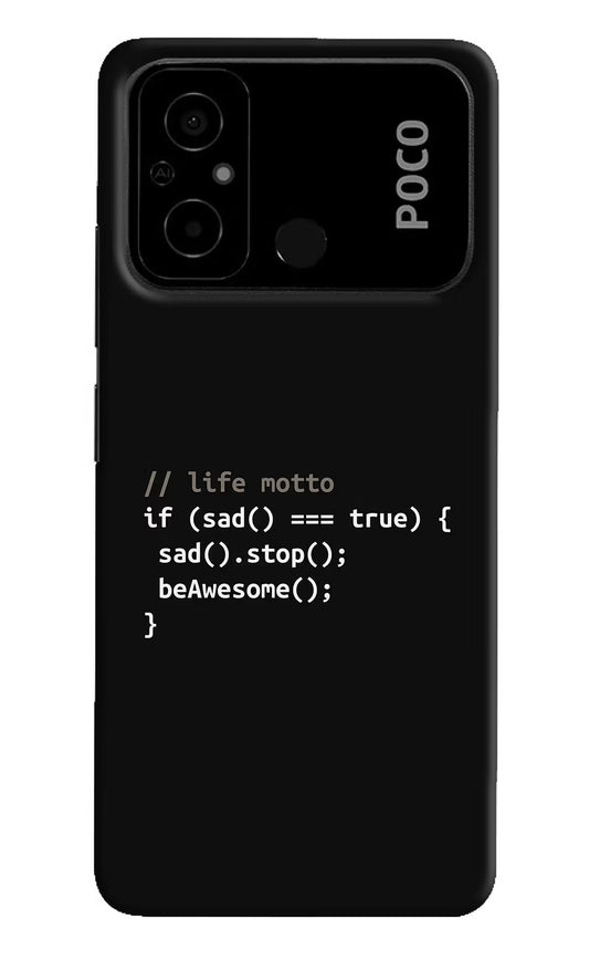Life Motto Code Poco C55 Hard Case Back Cover by Casekaro