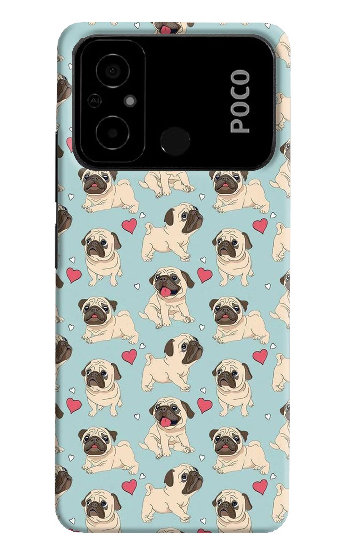 Pug Dog Poco C55 Hard Case Back Cover by Casekaro