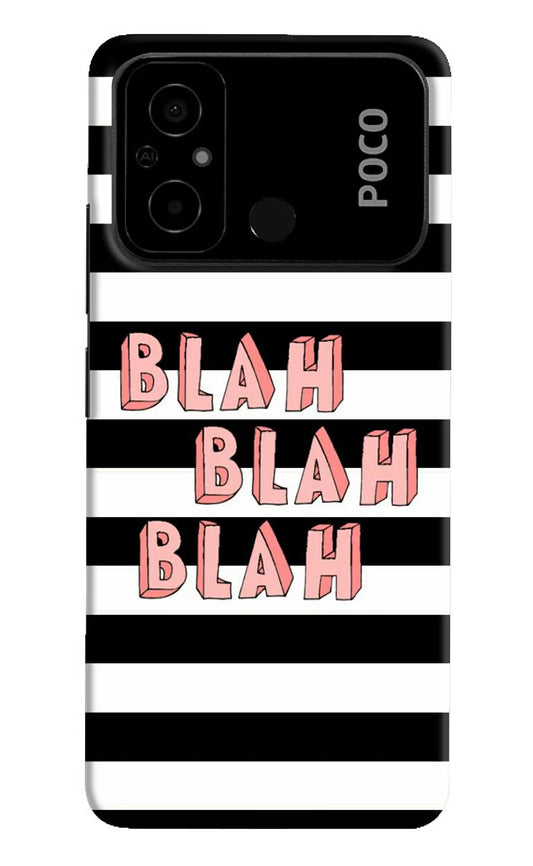 Blah Blah Blah Poco C55 Hard Case Back Cover by Casekaro