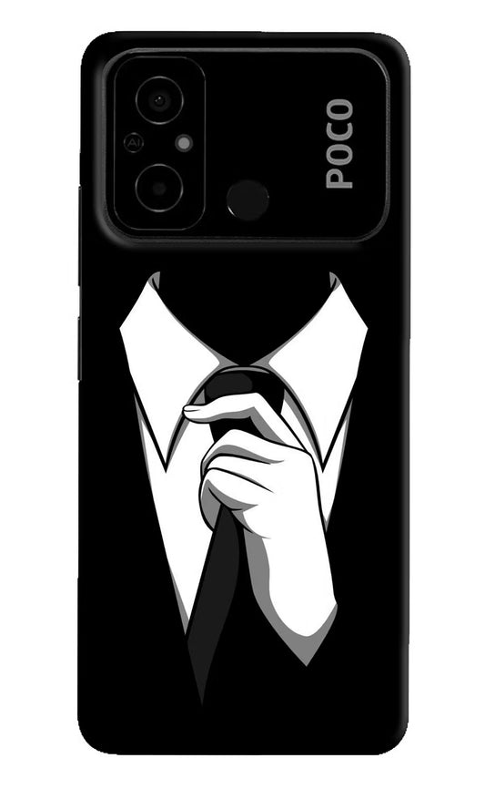 Black Tie Poco C55 Hard Case Back Cover by Casekaro