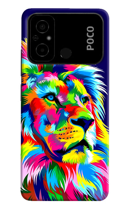 Vector Art Lion Poco C55 Hard Case Back Cover by Casekaro