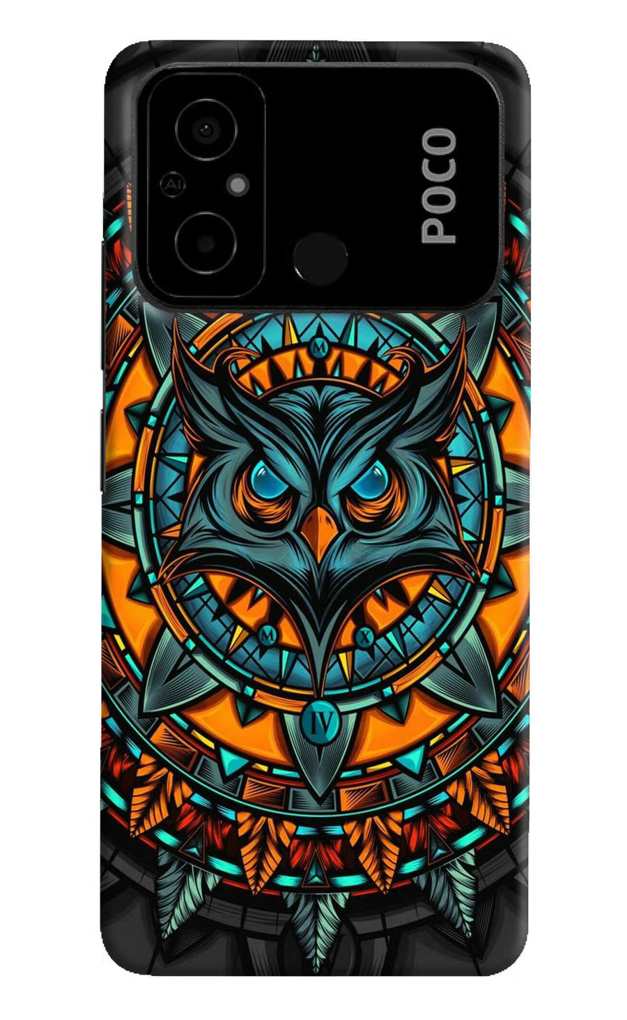 Angry Owl Art Poco C55 Back Cover, Hard case