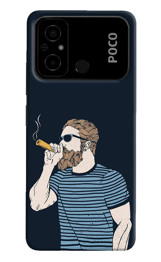 Smoking Poco C55 Hard Case Back Cover by Casekaro