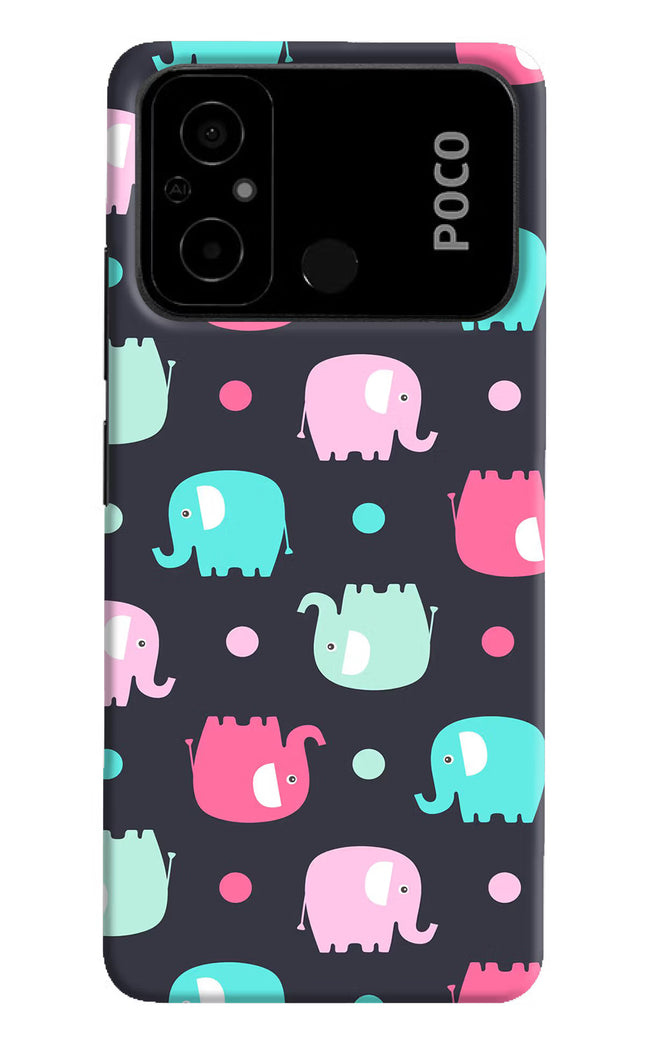 Elephants Poco C55 Hard Case Back Cover by Casekaro