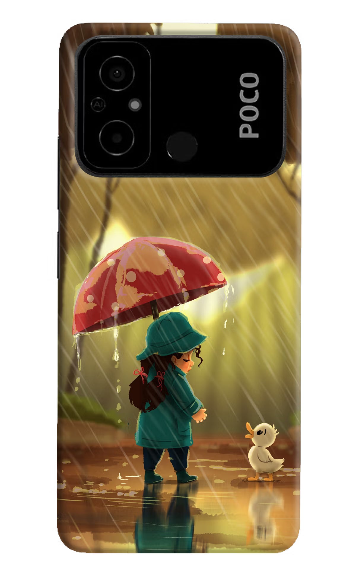 Rainy Day Poco C55 Hard Case Back Cover by Casekaro