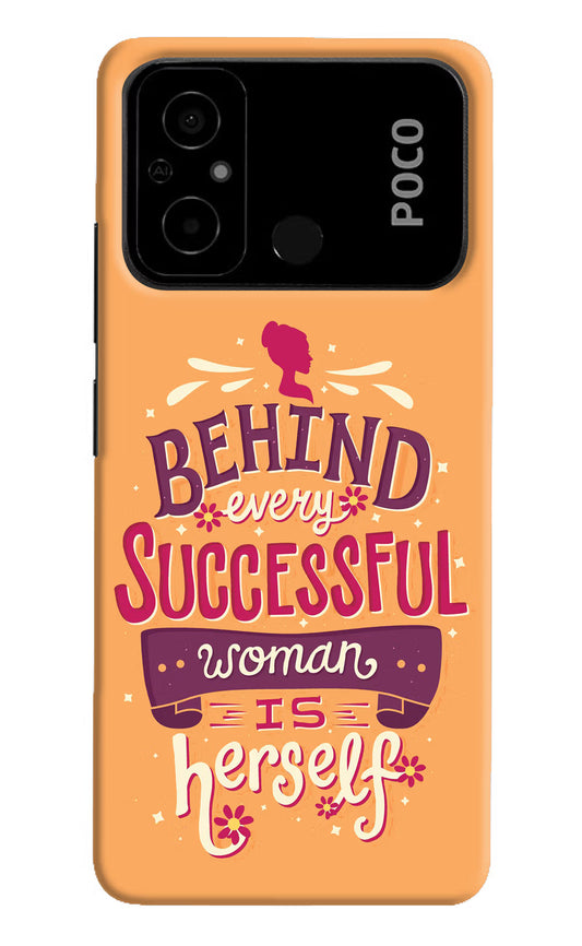 Behind Every Successful Woman There Is Herself Poco C55 Hard Case Back Cover by Casekaro