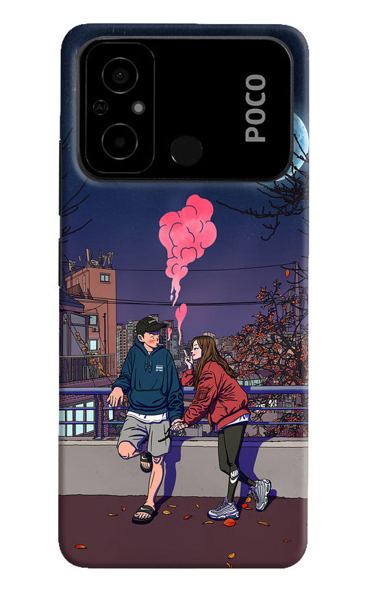 Chilling Couple Poco C55 Hard Case Back Cover by Casekaro