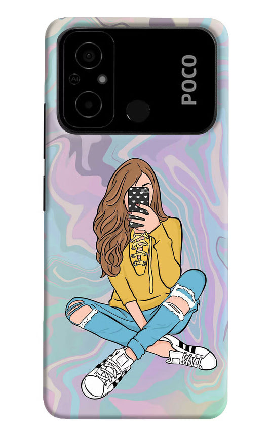 Selfie Girl Poco C55 Hard Case Back Cover by Casekaro