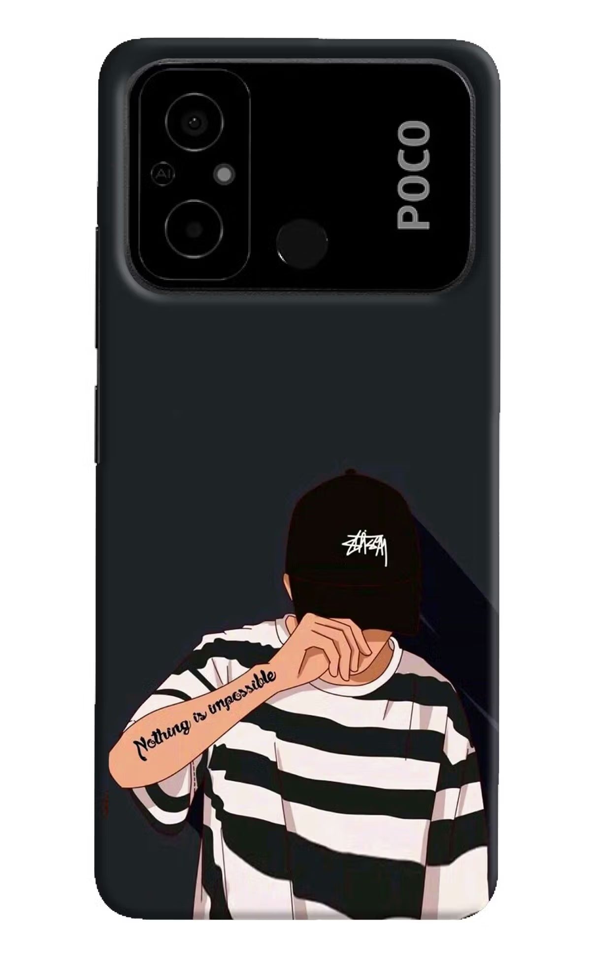 Aesthetic Boy Poco C55 Hard Case Back Cover by Casekaro