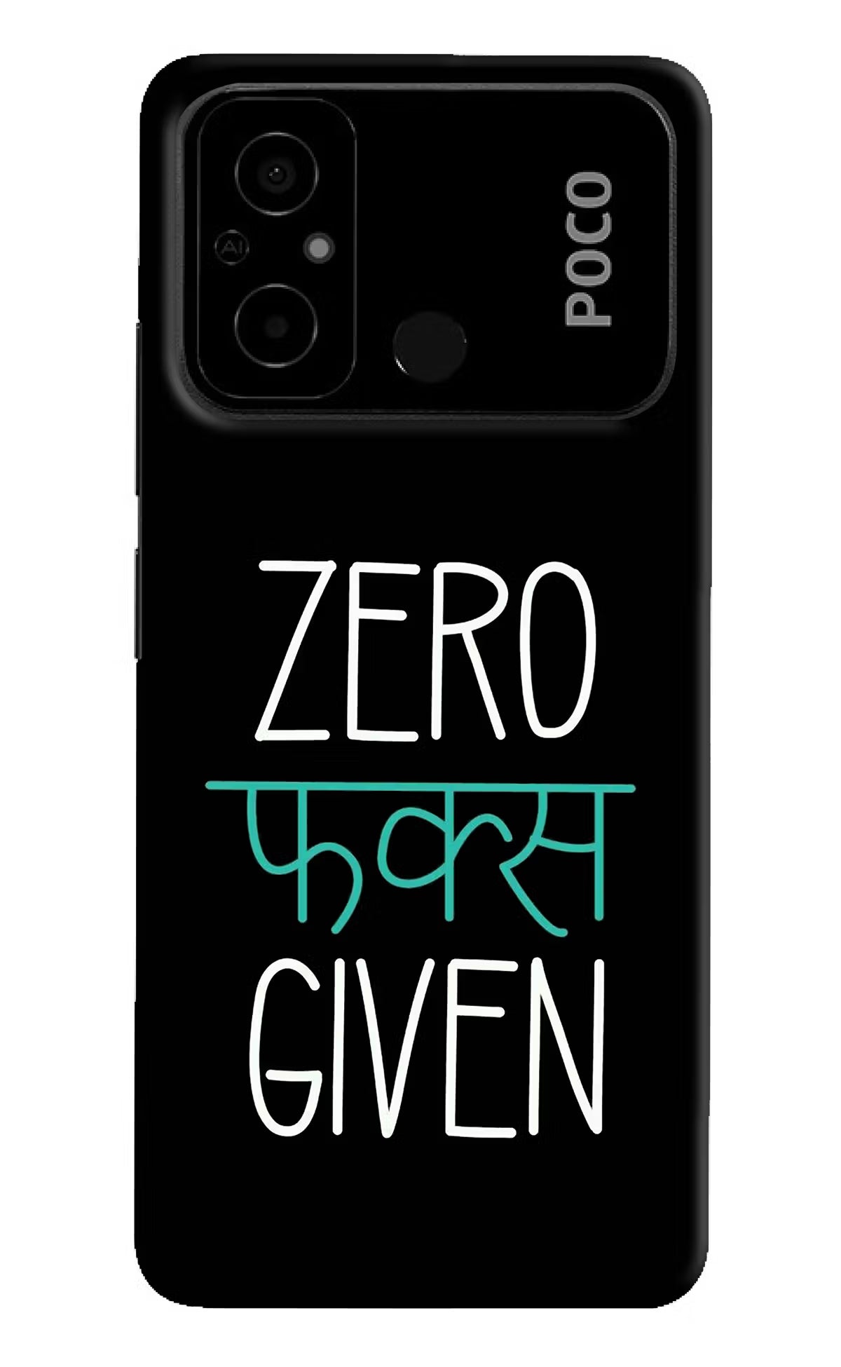 Zero Fucks Given Poco C55 Hard Case Back Cover by Casekaro