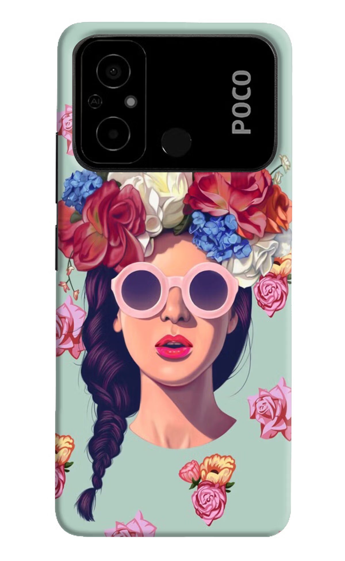 Pretty Girl Poco C55 Hard Case Back Cover by Casekaro