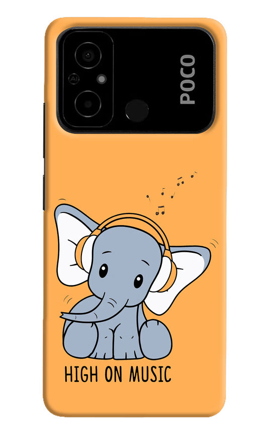 High On Music Poco C55 Hard Case Back Cover by Casekaro