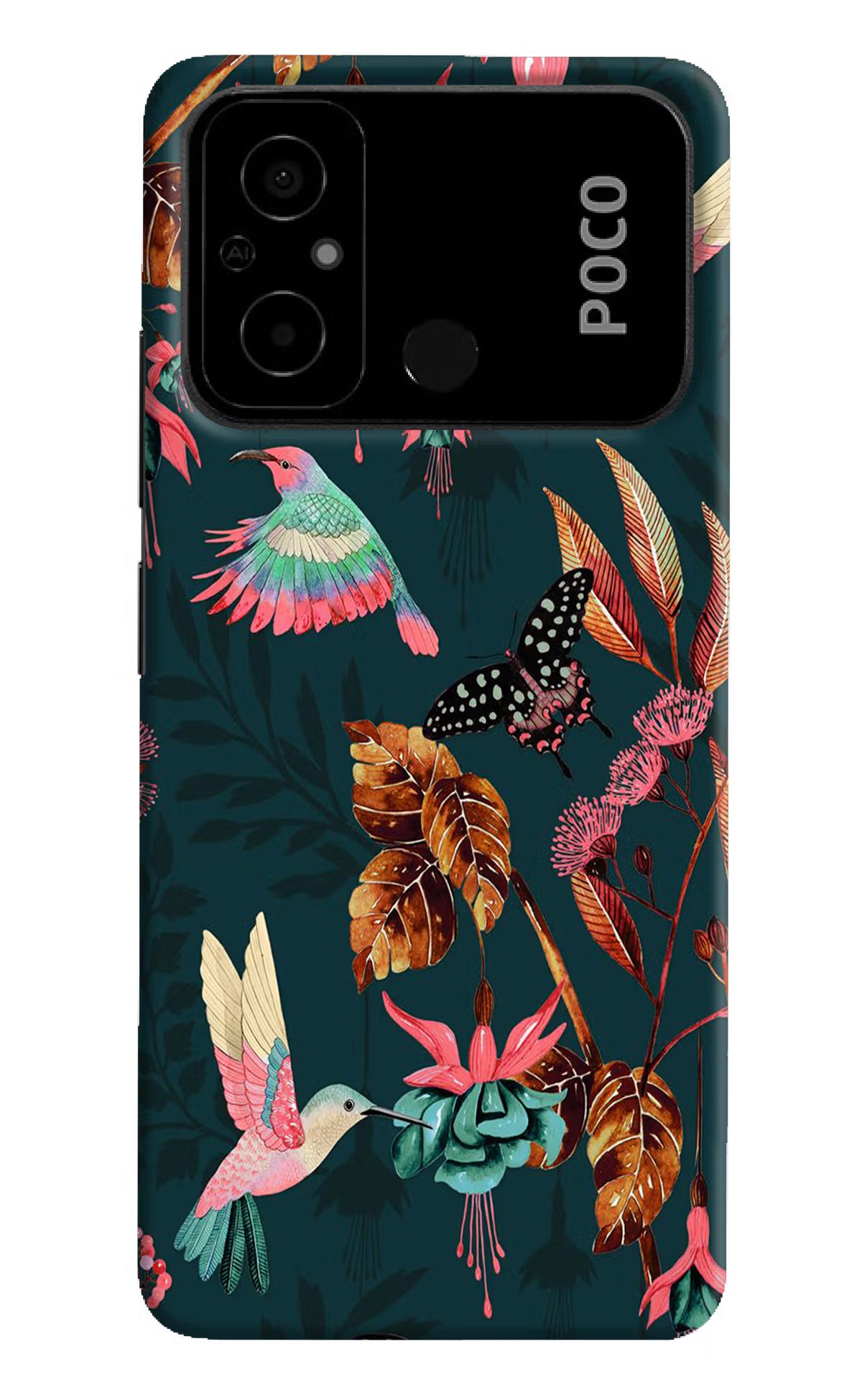 Birds Poco C55 Hard Case Back Cover by Casekaro