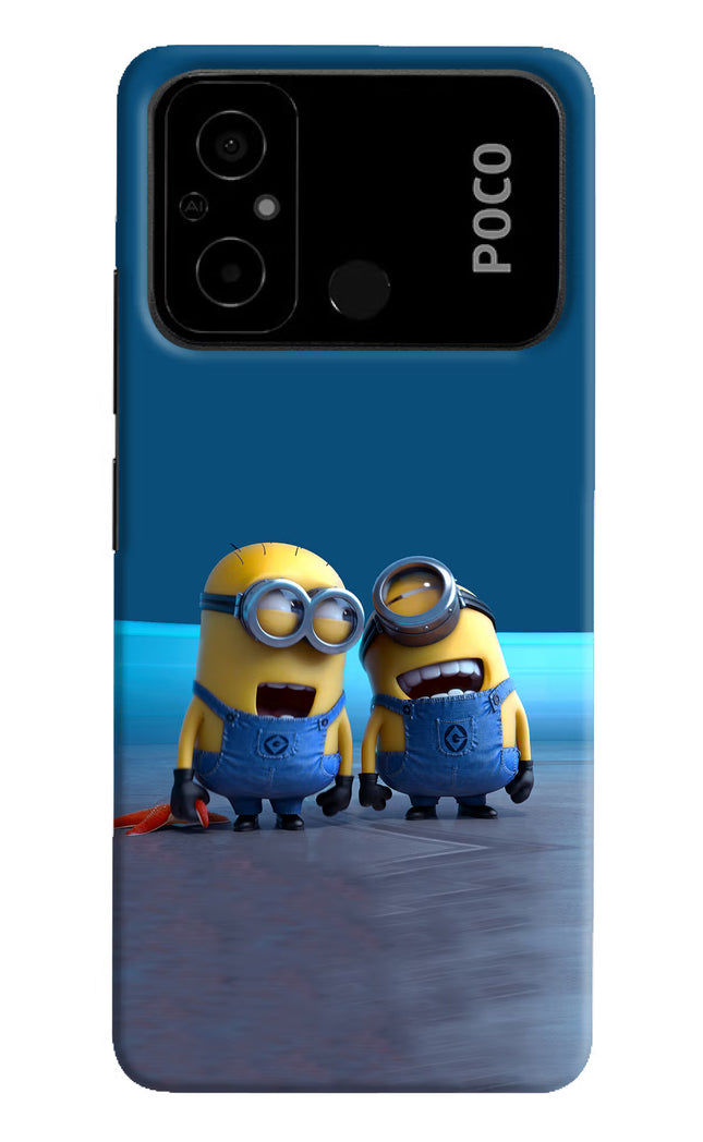 Minion Laughing Poco C55 Hard Case Back Cover by Casekaro