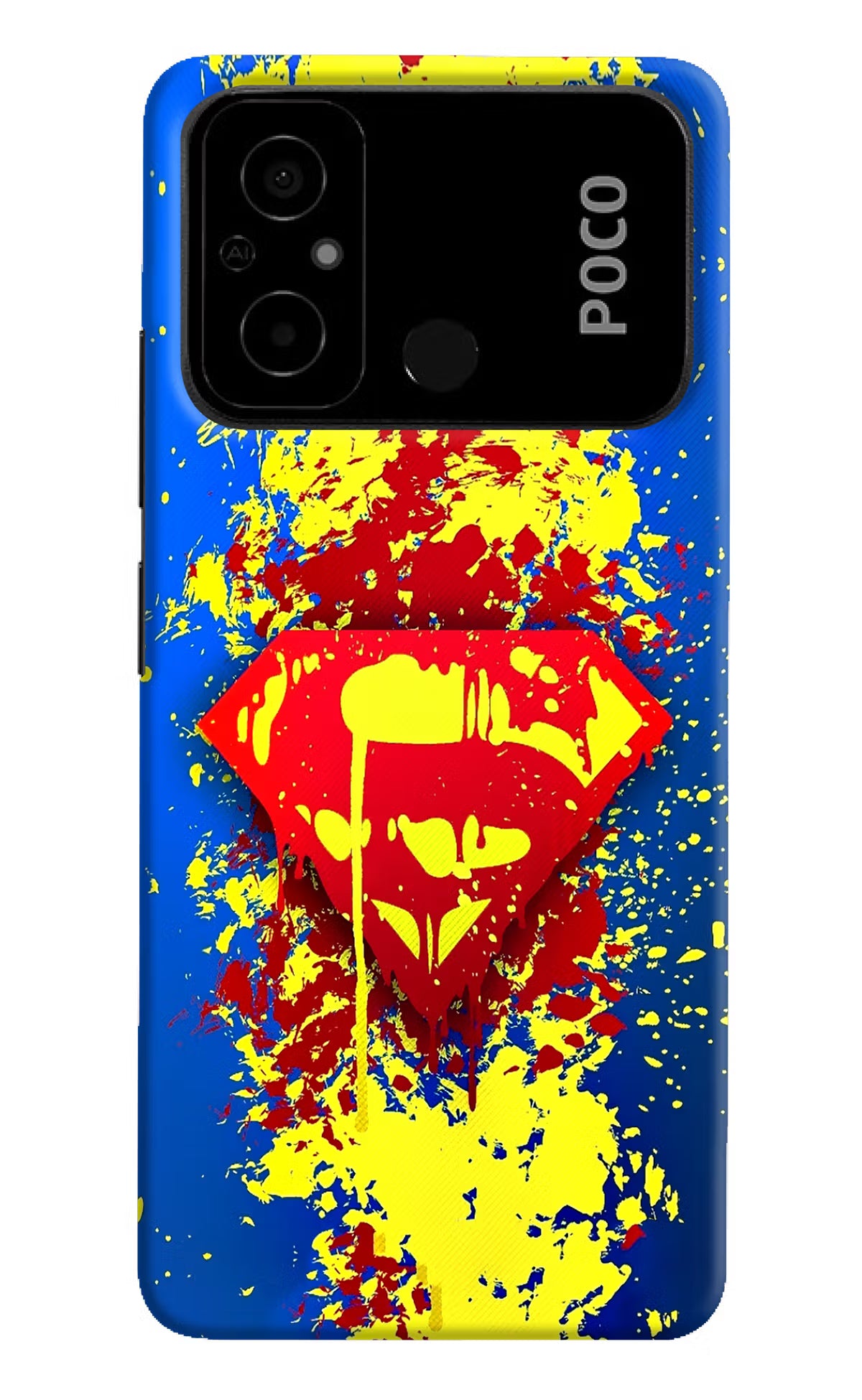 Superman logo Poco C55 Hard Case Back Cover by Casekaro