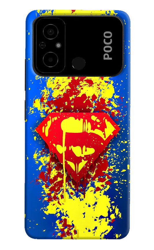 Superman logo Poco C55 Hard Case Back Cover by Casekaro