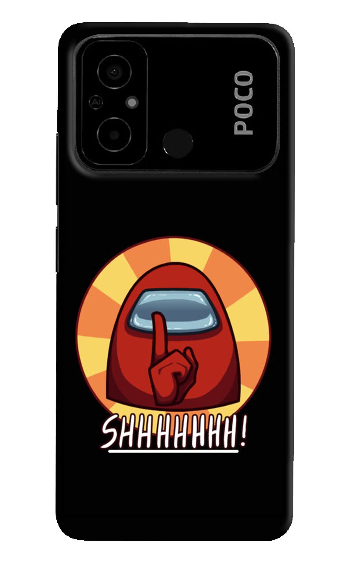Among Us Shhh! Poco C55 Hard Case Back Cover by Casekaro