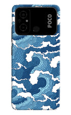 Blue Waves Poco C55 Hard Case Back Cover by Casekaro