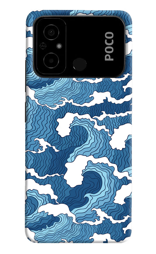 Blue Waves Poco C55 Hard Case Back Cover by Casekaro