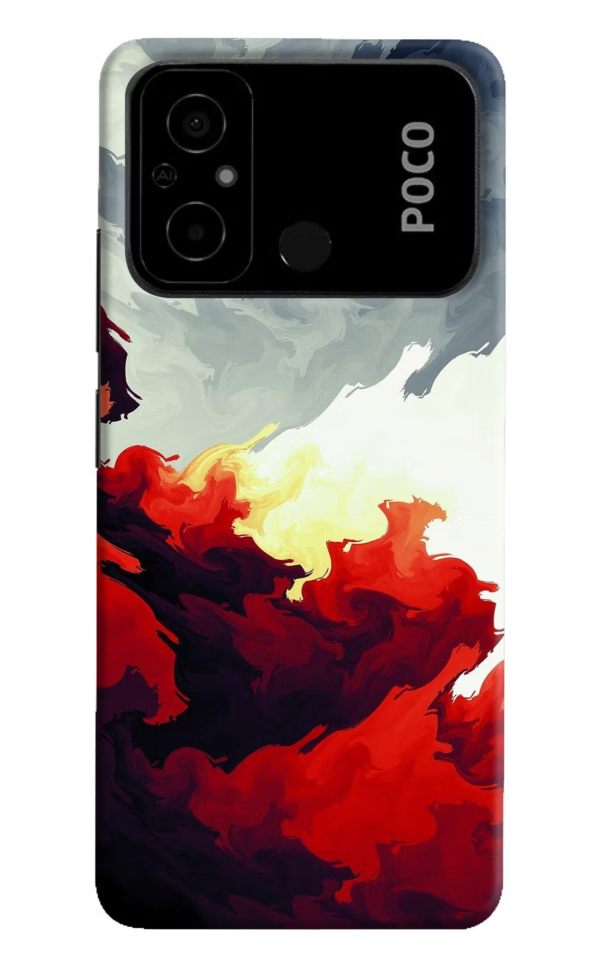 Fire Cloud Poco C55 Hard Case Back Cover by Casekaro