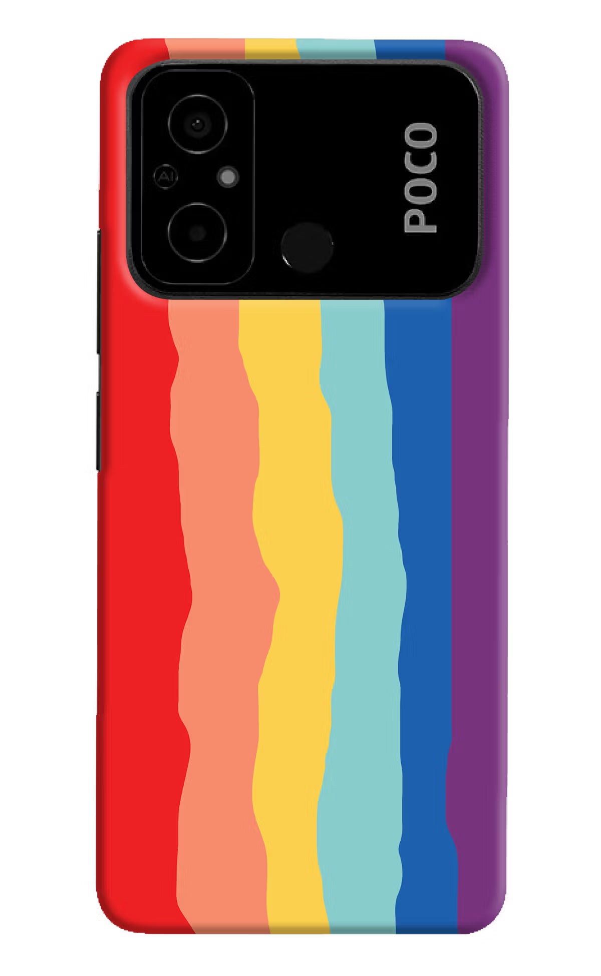 Rainbow Poco C55 Hard Case Back Cover by Casekaro