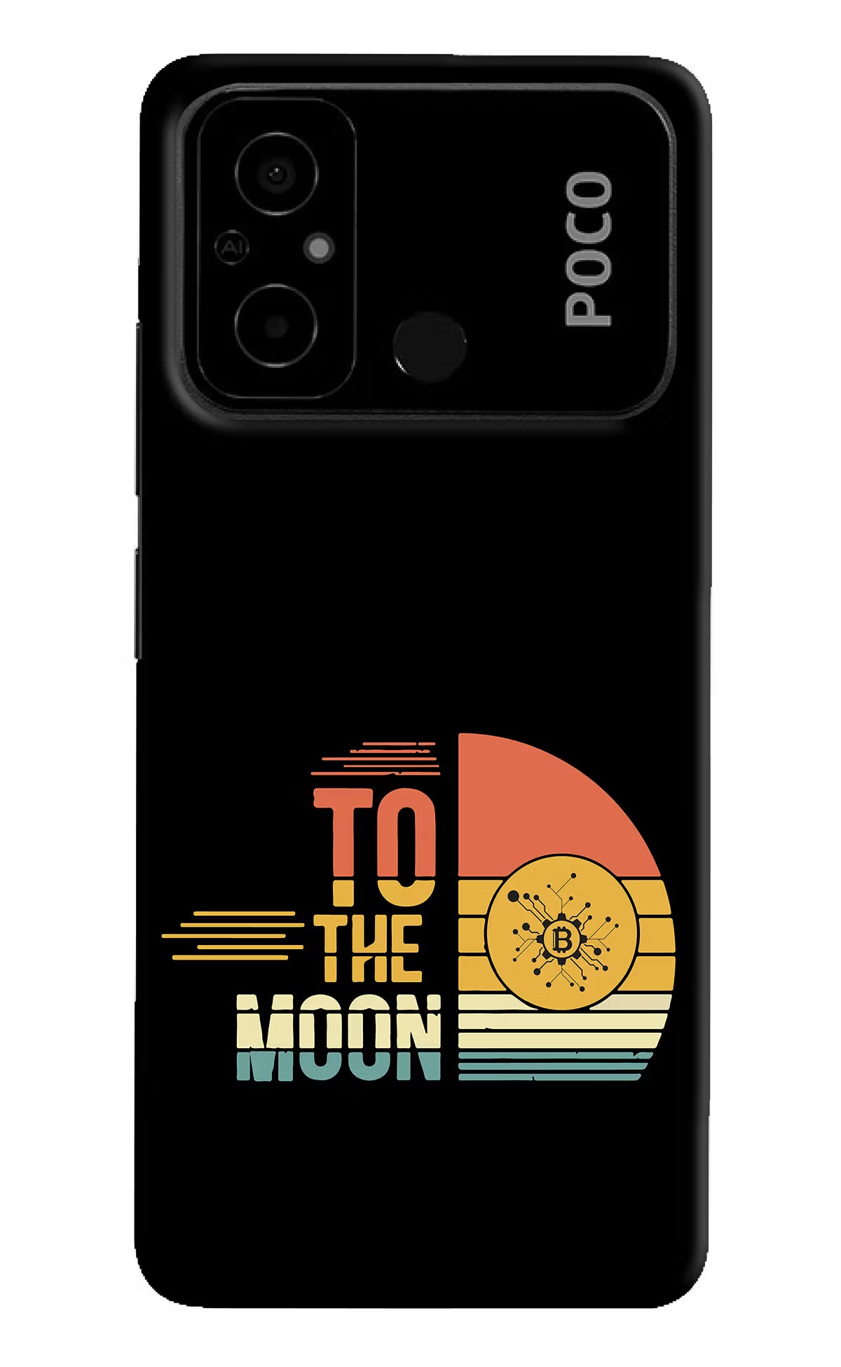 To the Moon Poco C55 Hard Case Back Cover by Casekaro