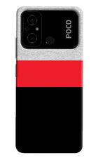 Tri Color Pattern Poco C55 Hard Case Back Cover by Casekaro