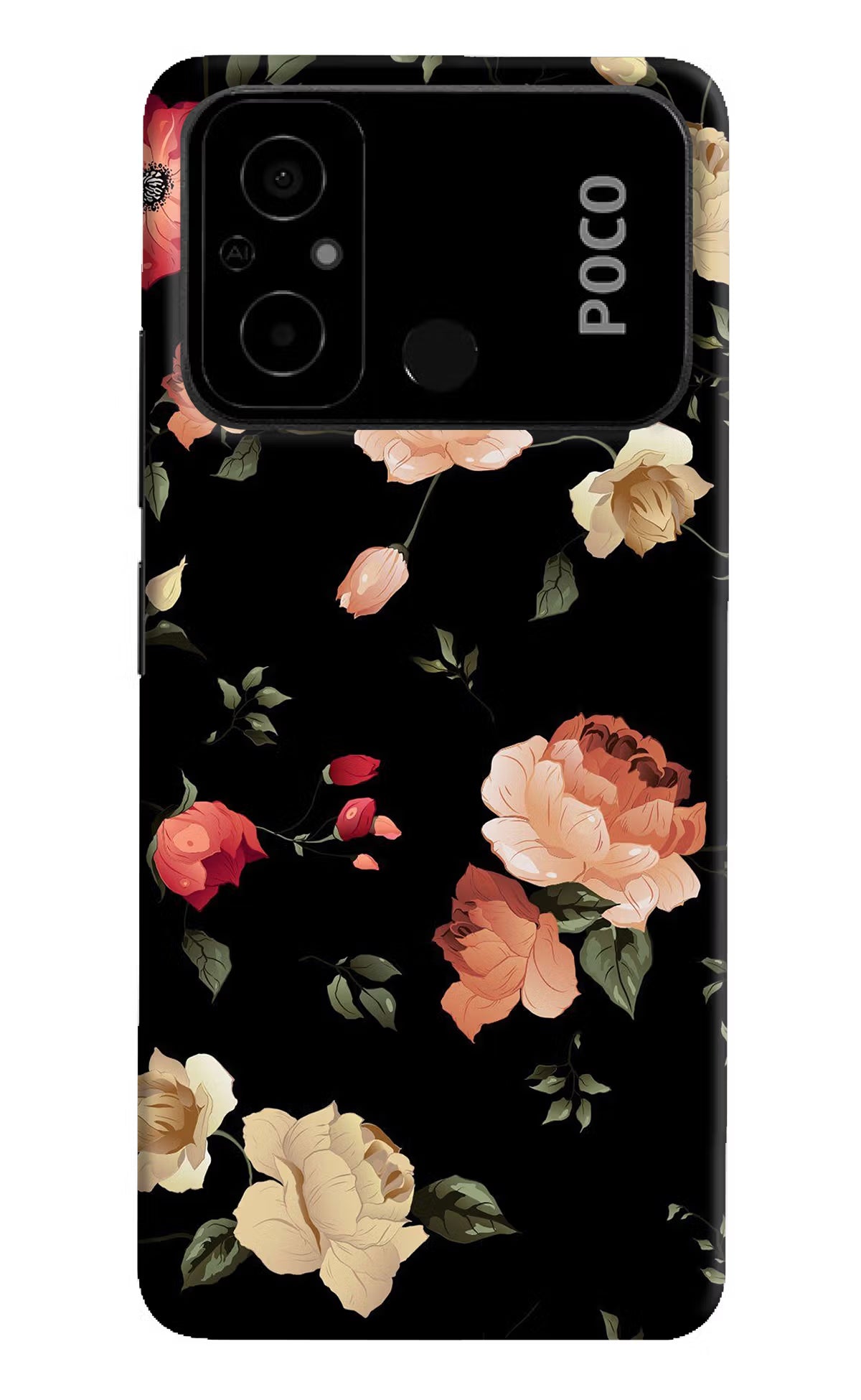 Flowers Poco C55 Hard Case Back Cover by Casekaro