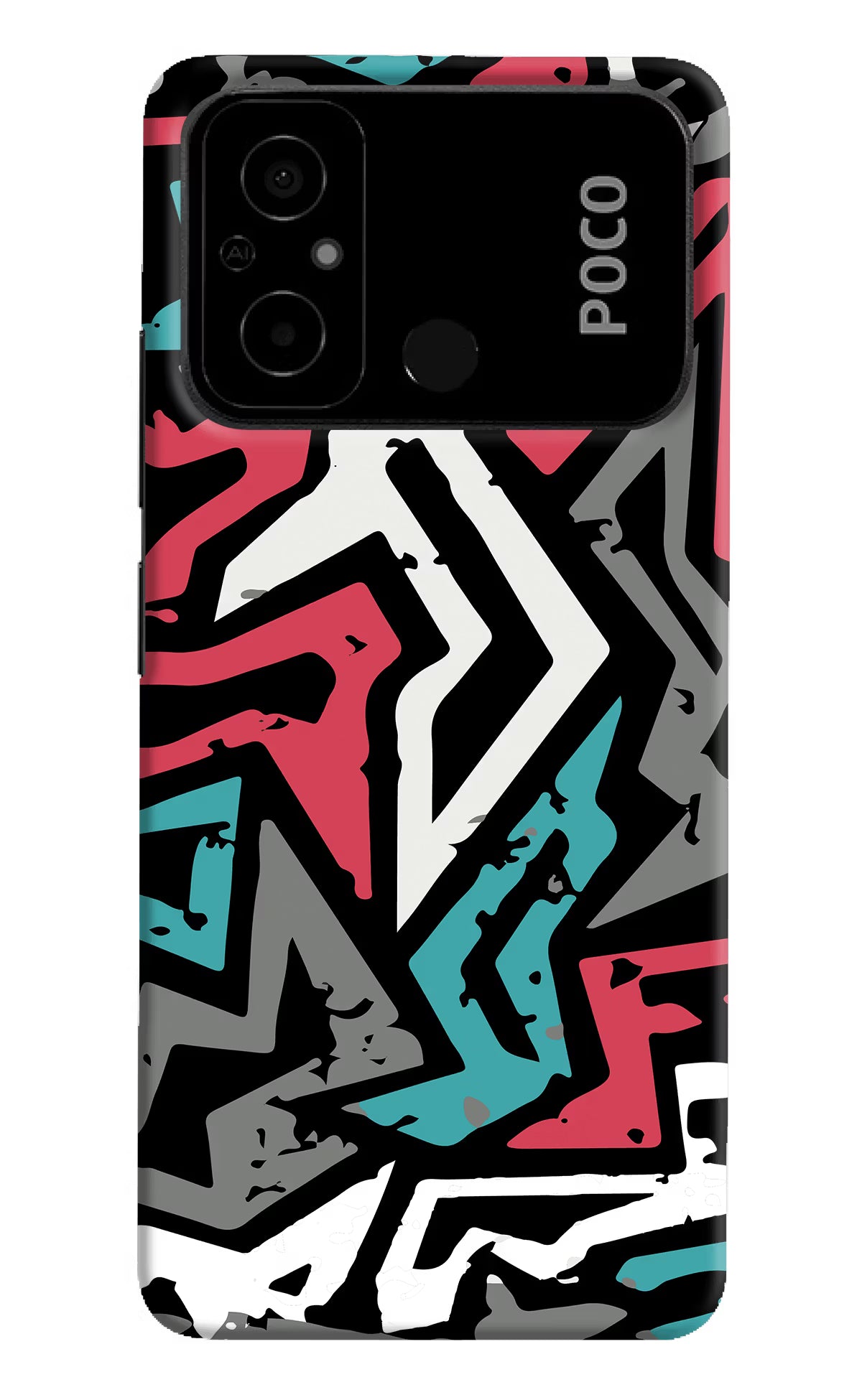 Geometric Graffiti Poco C55 Hard Case Back Cover by Casekaro