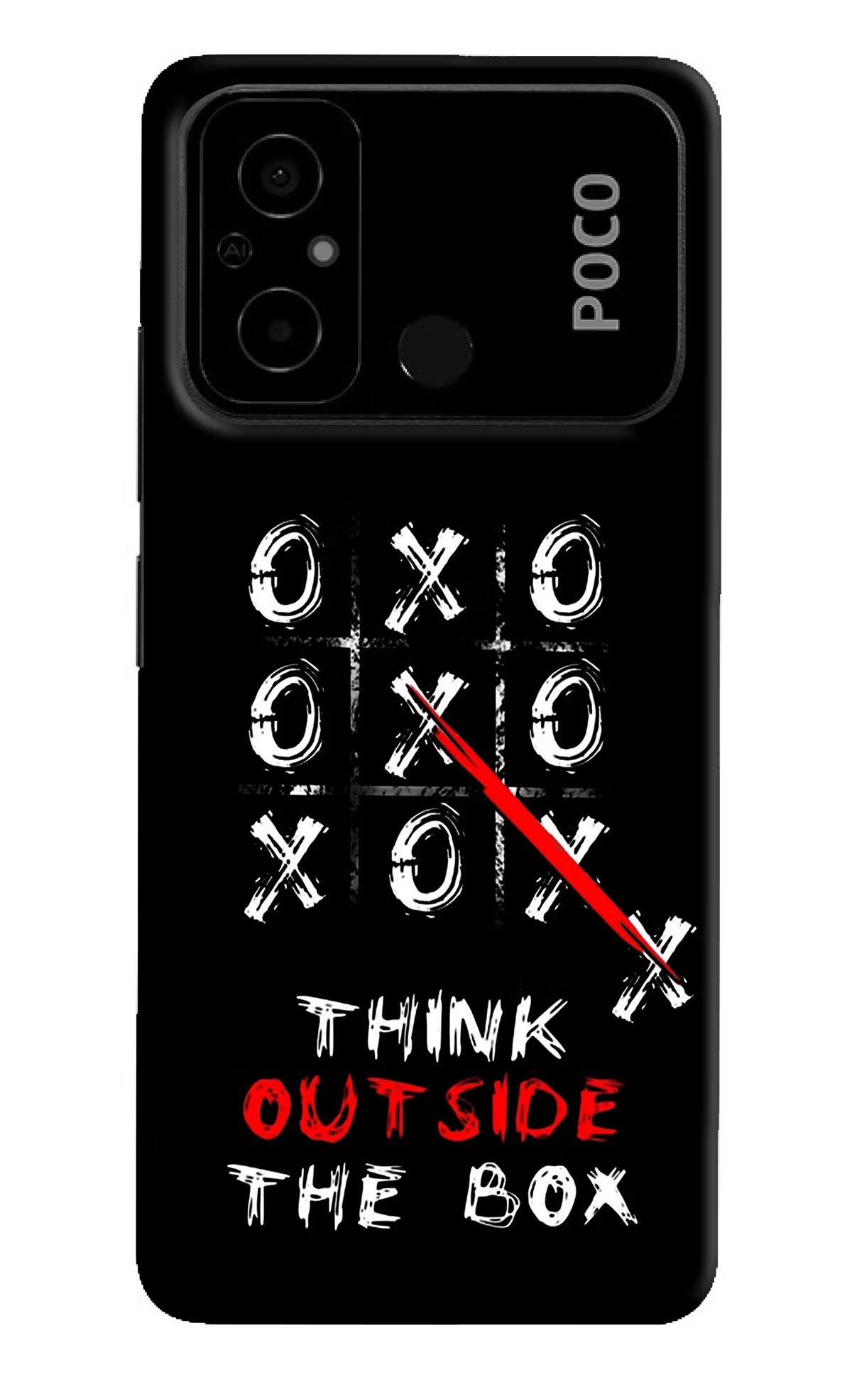 Think out of the BOX Poco C55 Hard Case Back Cover by Casekaro