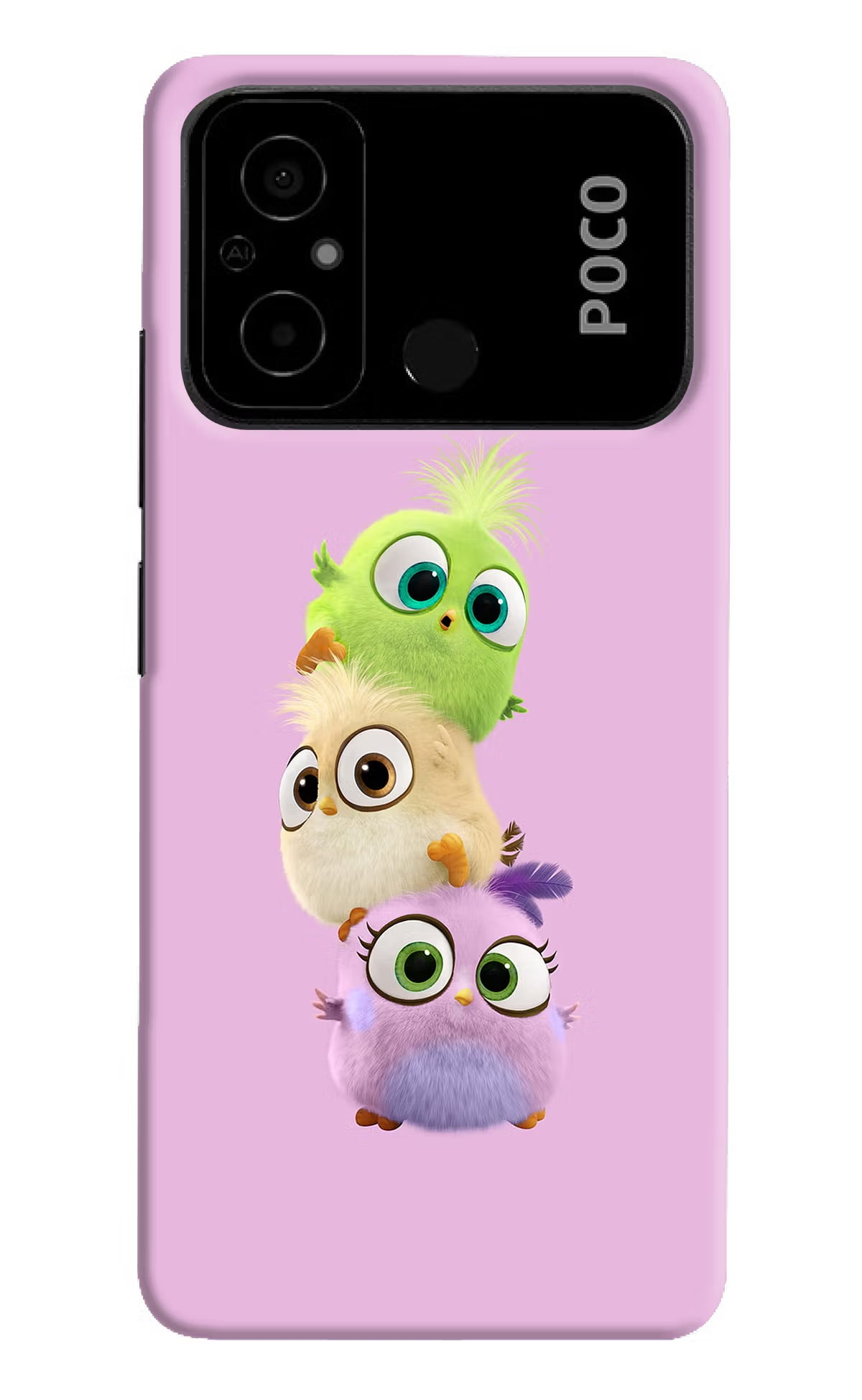 Cute Little Birds Poco C55 Hard Case Back Cover by Casekaro
