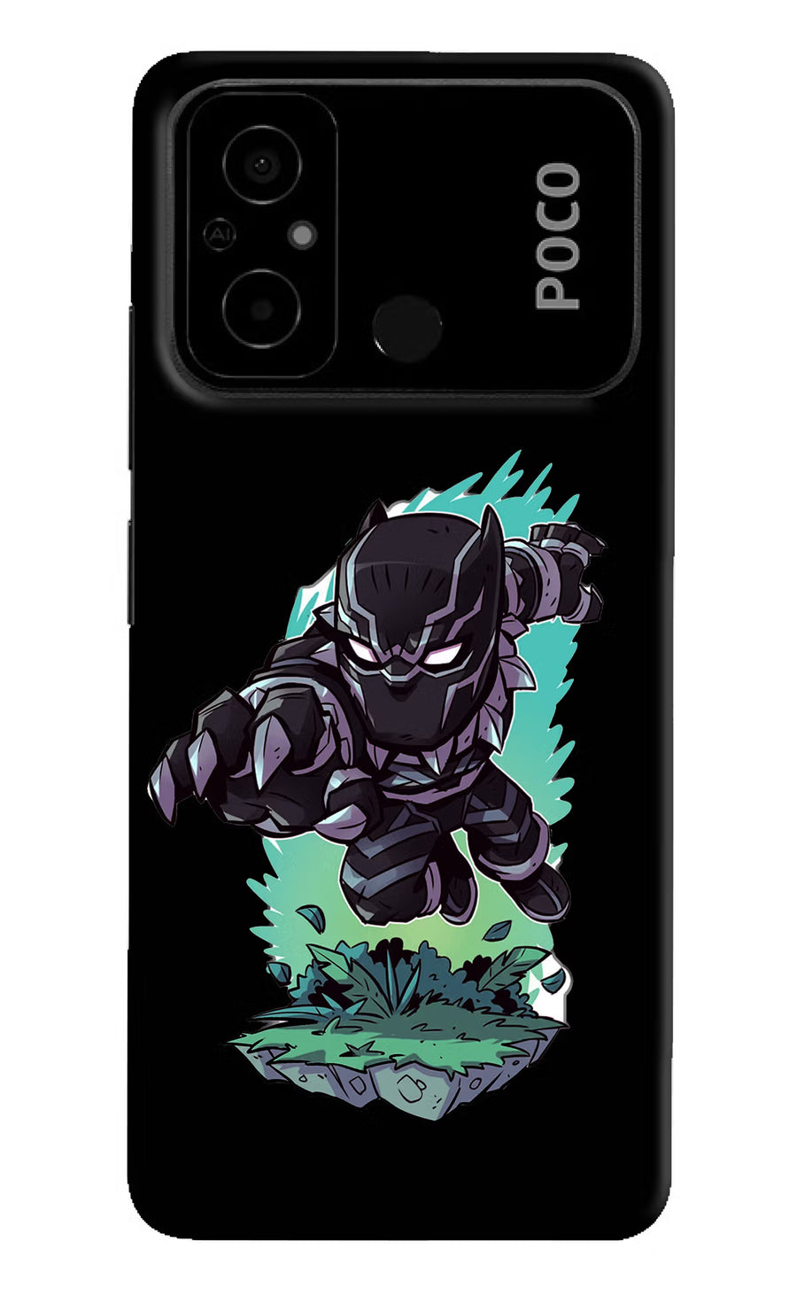 Black Panther Poco C55 Back Cover, Hard case