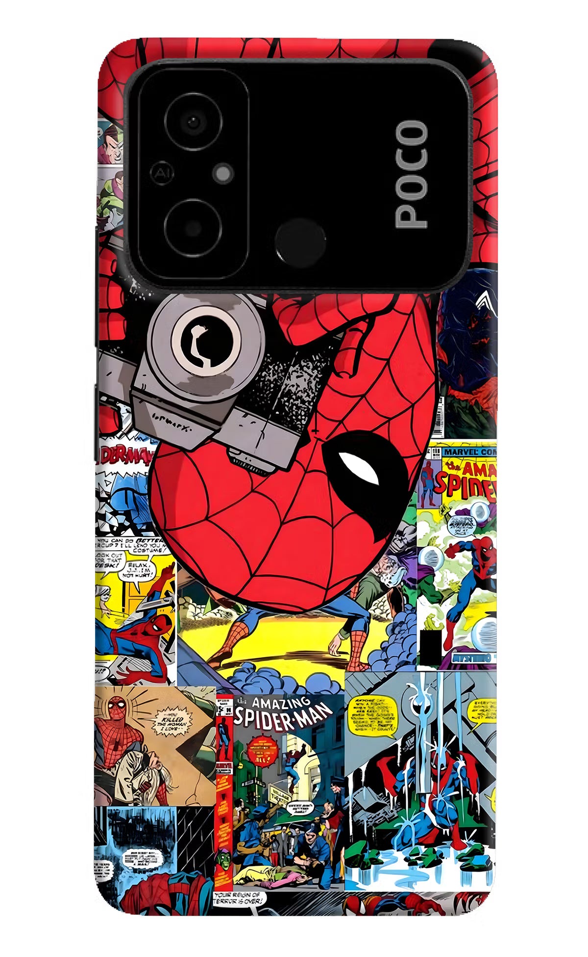 Spider Man Poco C55 Hard Case Back Cover by Casekaro