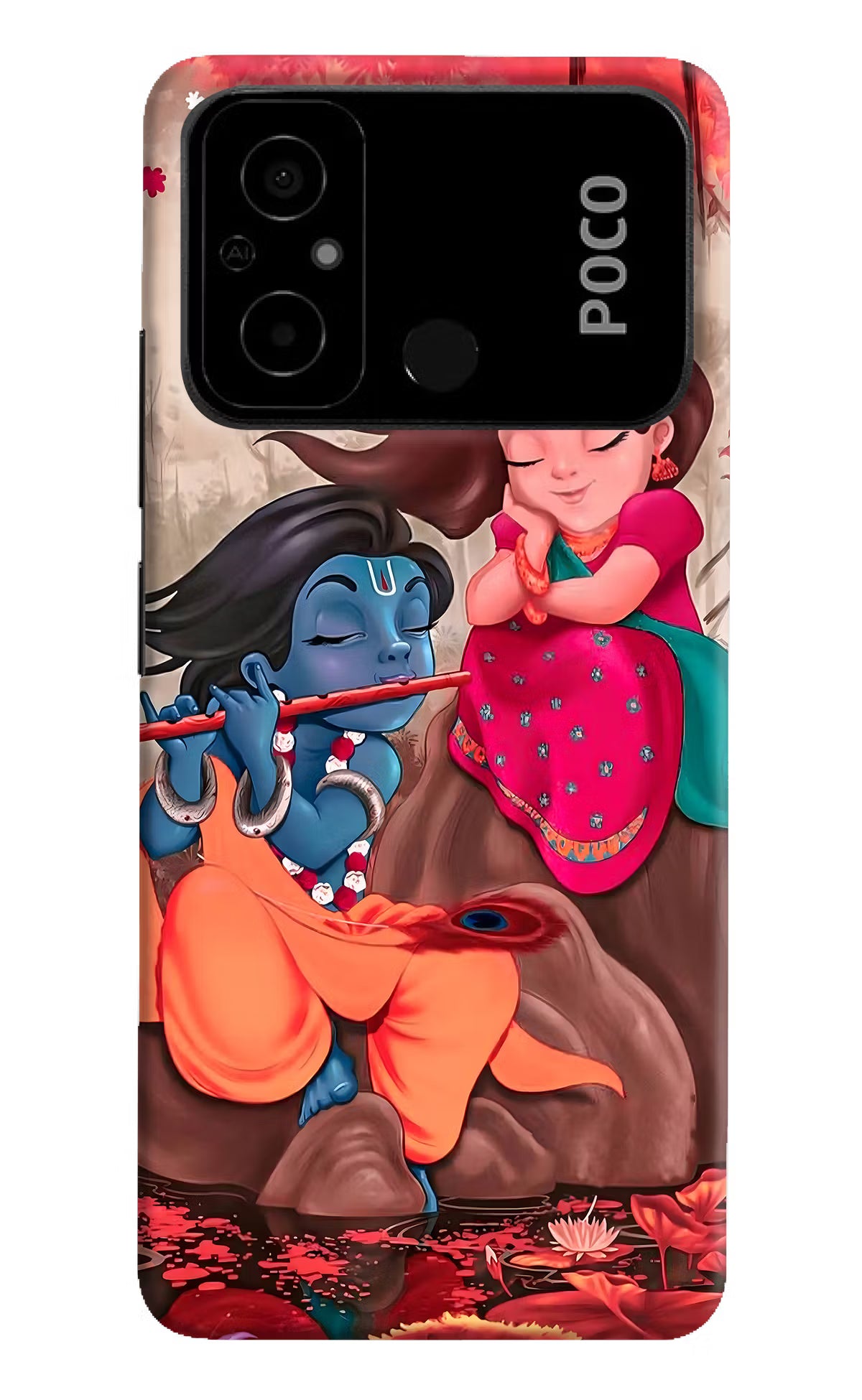 Radhe Krishna Poco C55 Hard Case Back Cover by Casekaro