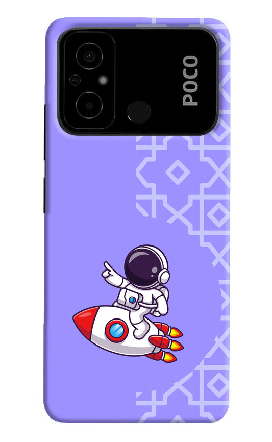Cute Astronaut Poco C55 Hard Case Back Cover by Casekaro