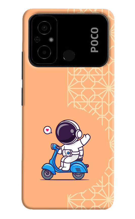Cute Astronaut Riding Poco C55 Hard Case Back Cover by Casekaro