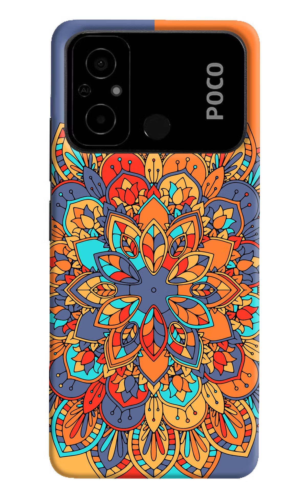 Color Mandala Poco C55 Hard Case Back Cover by Casekaro