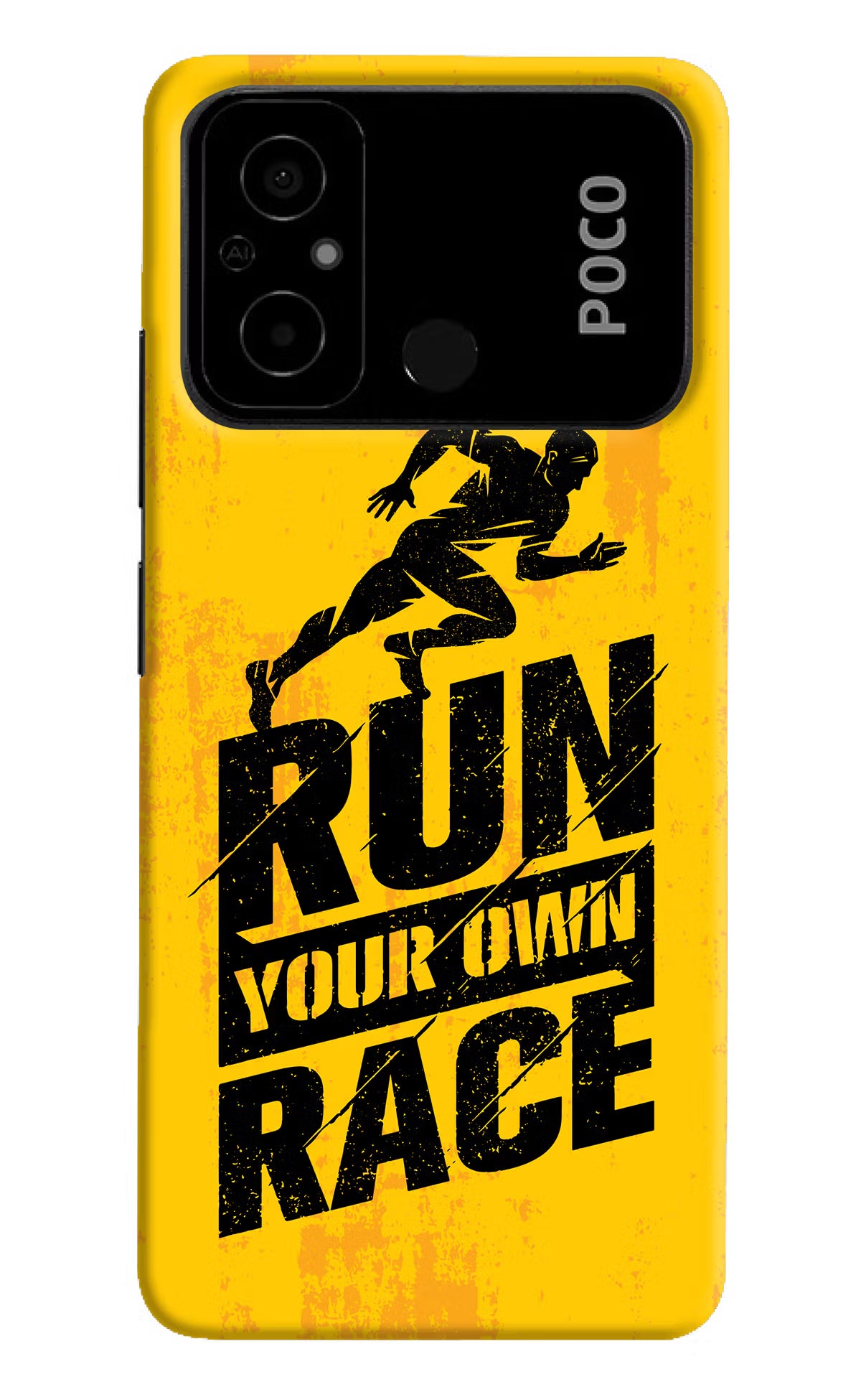 Run Your Own Race Poco C55 Hard Case Back Cover by Casekaro